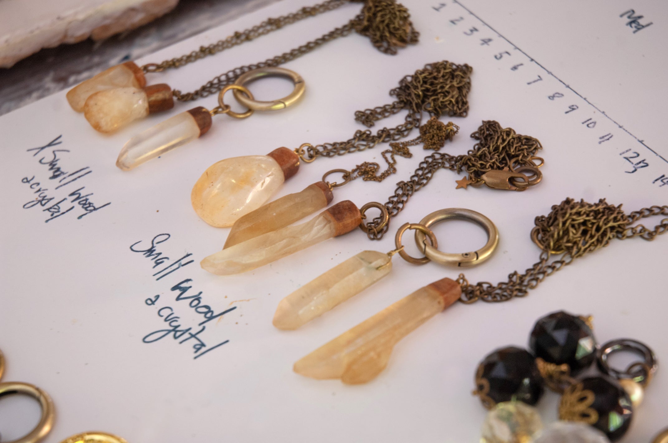 Citrine Extra Small (Crystal + Wood) Pendant