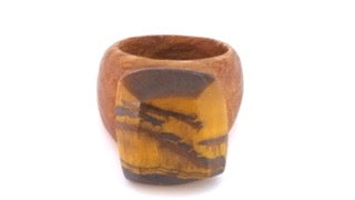 CRYSTAL & WOOD ring -MID setting