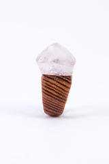 CRYSTAL & WOOD ring - LGE DIAMOND setting