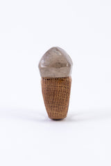CRYSTAL & WOOD ring - LGE DIAMOND setting