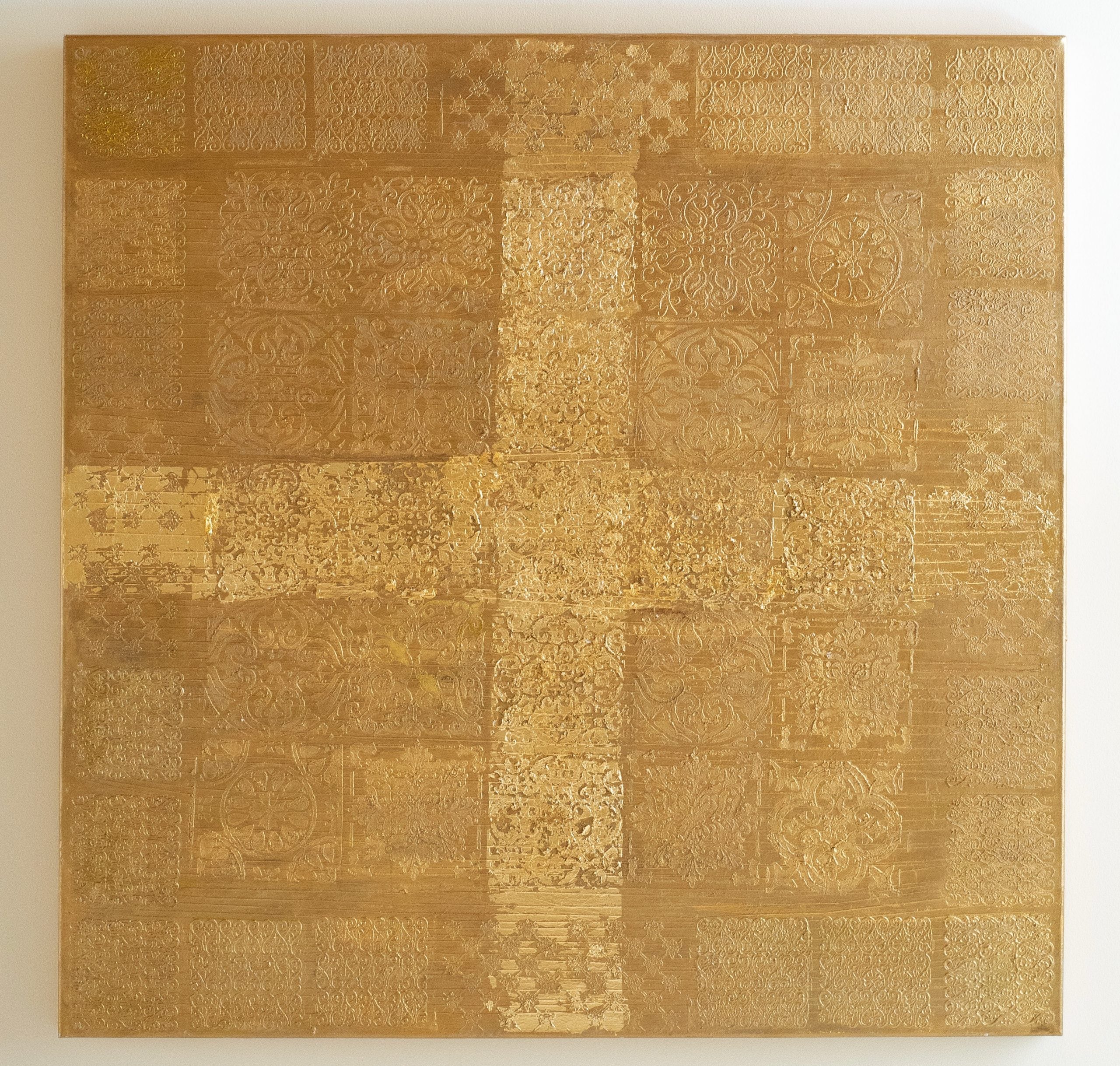 GOLDY GRID CROSS - <b><span class="sold">SOLD</span></b>