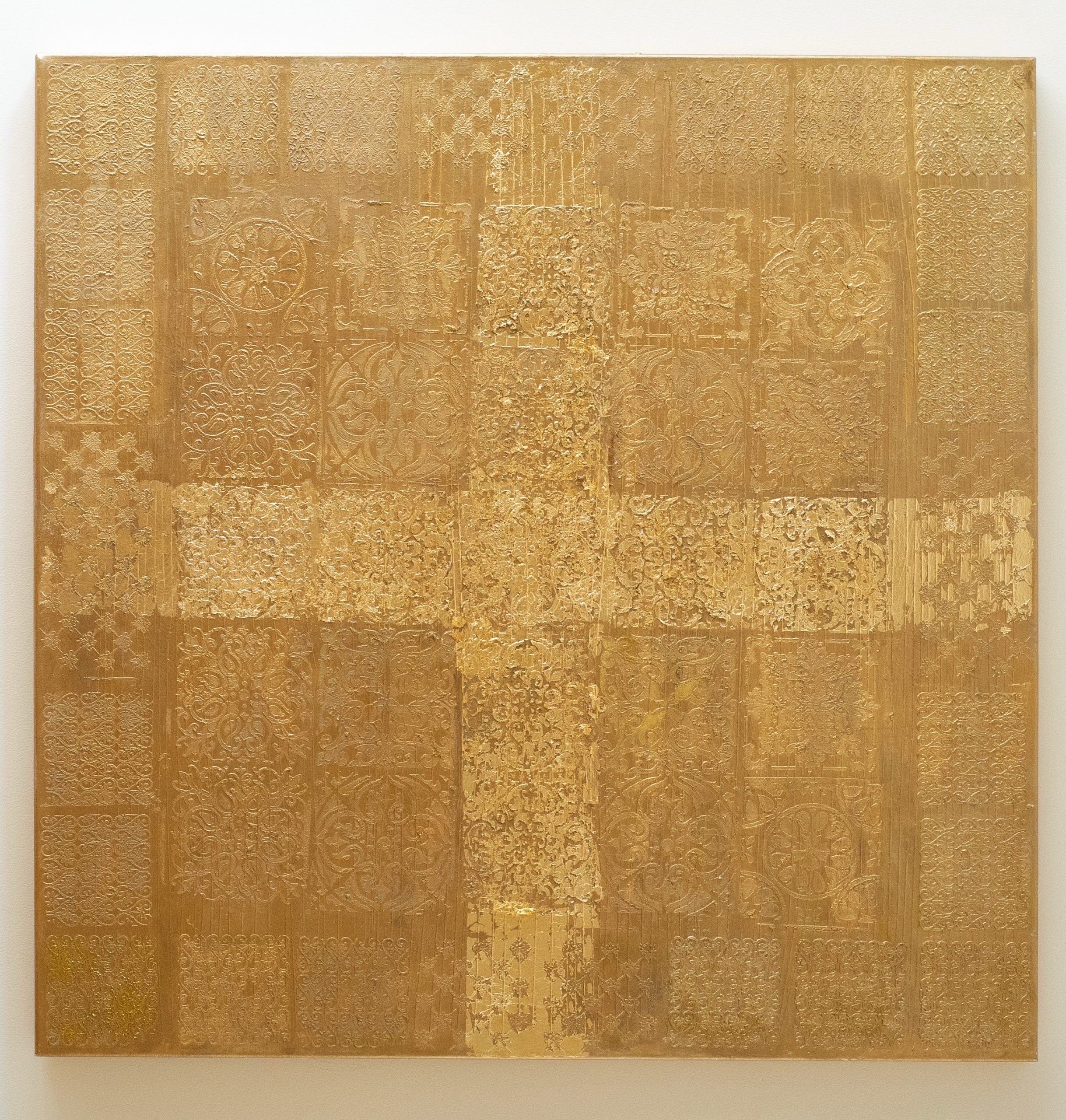 GOLDY GRID CROSS - <b><span class="sold">SOLD</span></b>