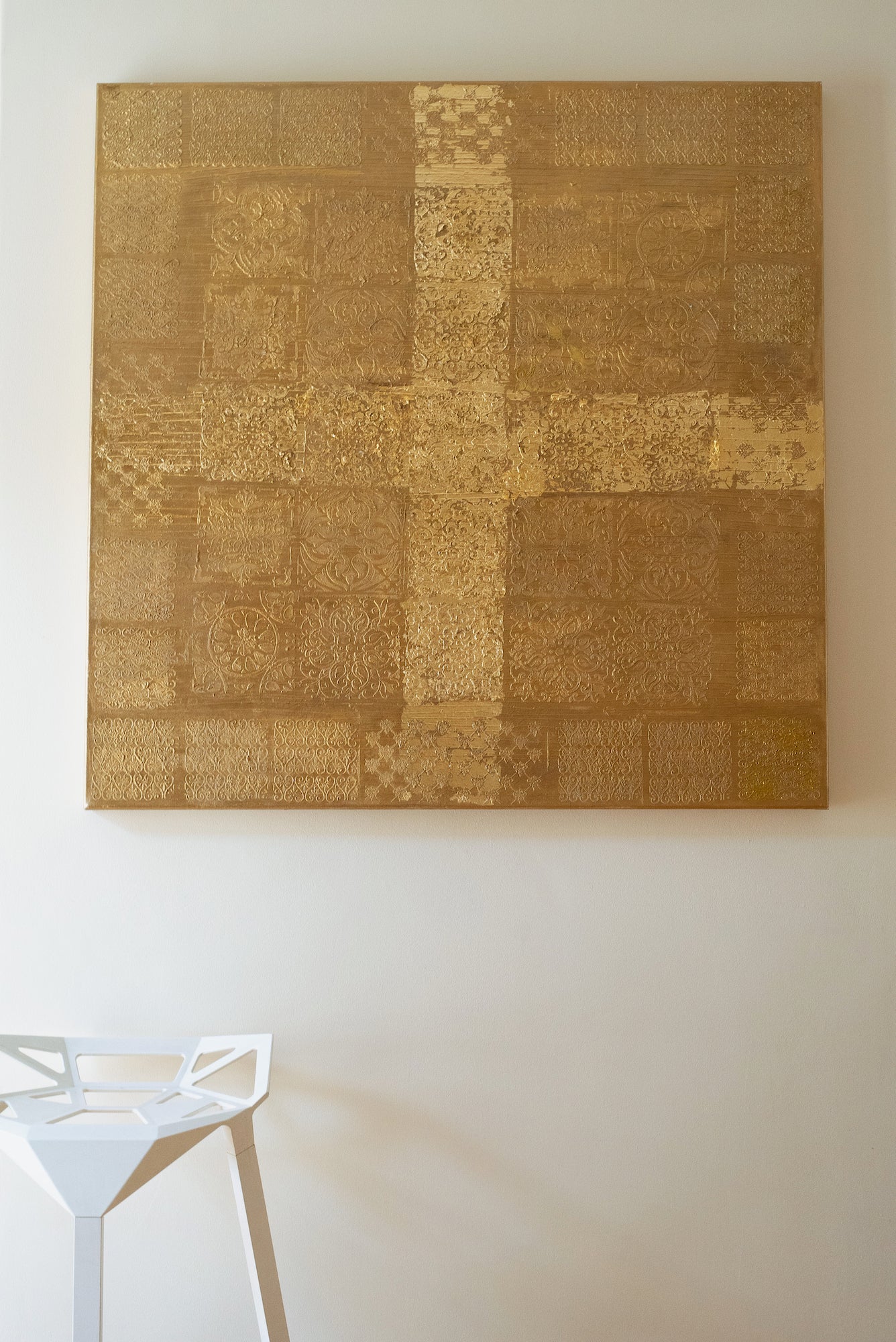 GOLDY GRID CROSS - <b><span class="sold">SOLD</span></b>