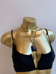 Lapis Rimu wood pendant