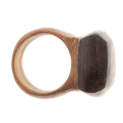 CRYSTAL & WOOD ring -MID setting