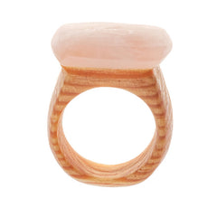 CRYSTAL & WOOD Ring - FLAT setting