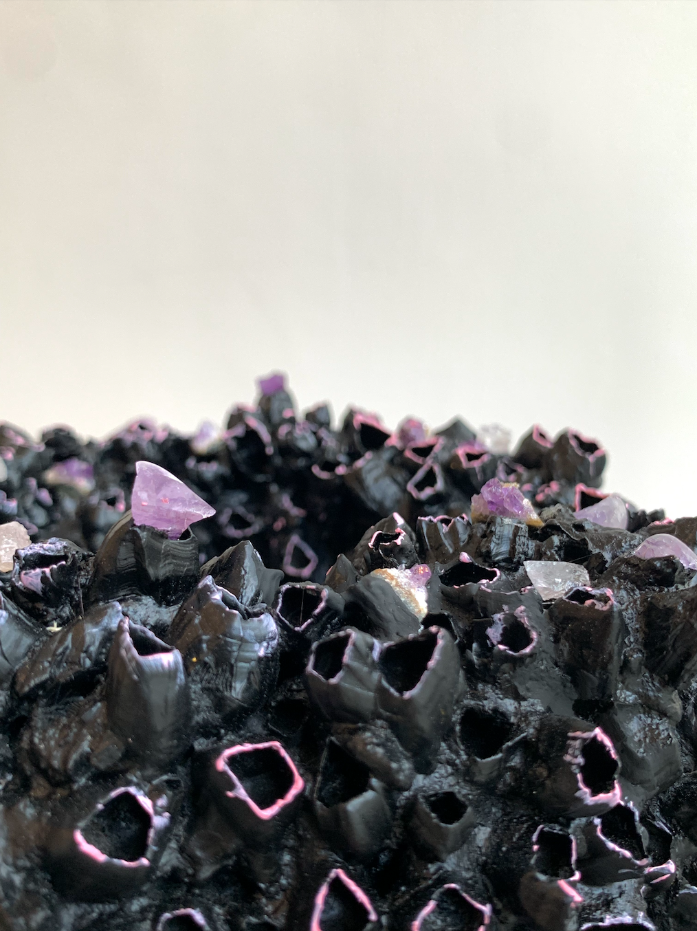 Black/Pink Seashell & Crystal Vase (Medium)