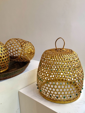 Gold Crystal Rattan Lampshades
