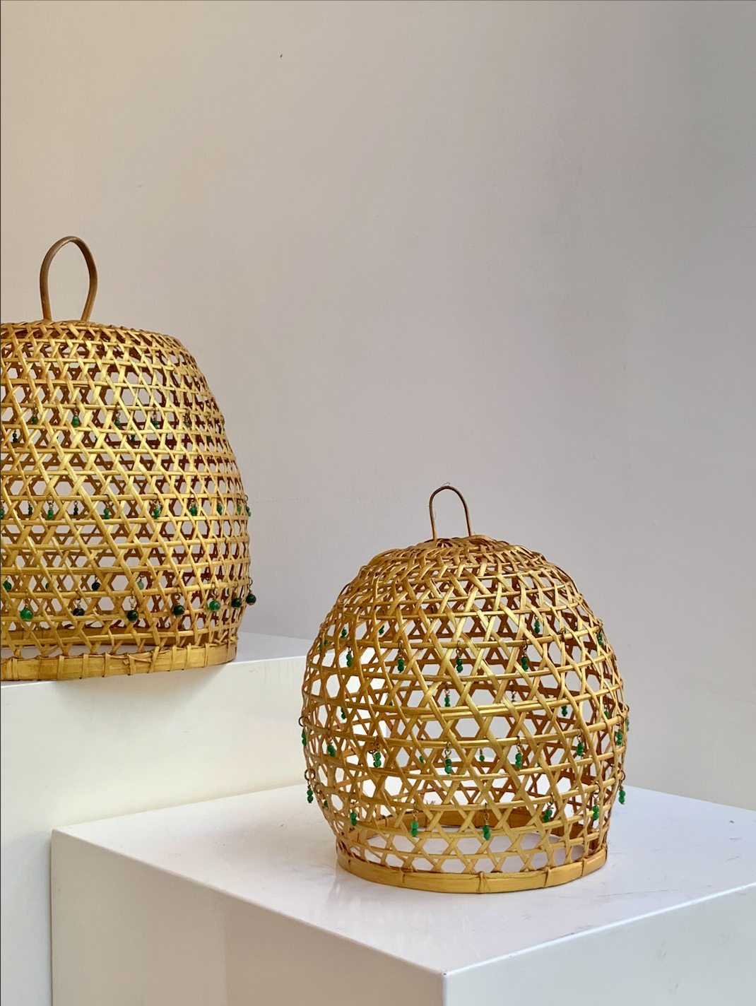 Gold Crystal Rattan Lampshades