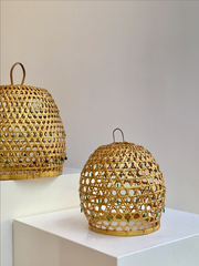 Gold Crystal Rattan Lampshades