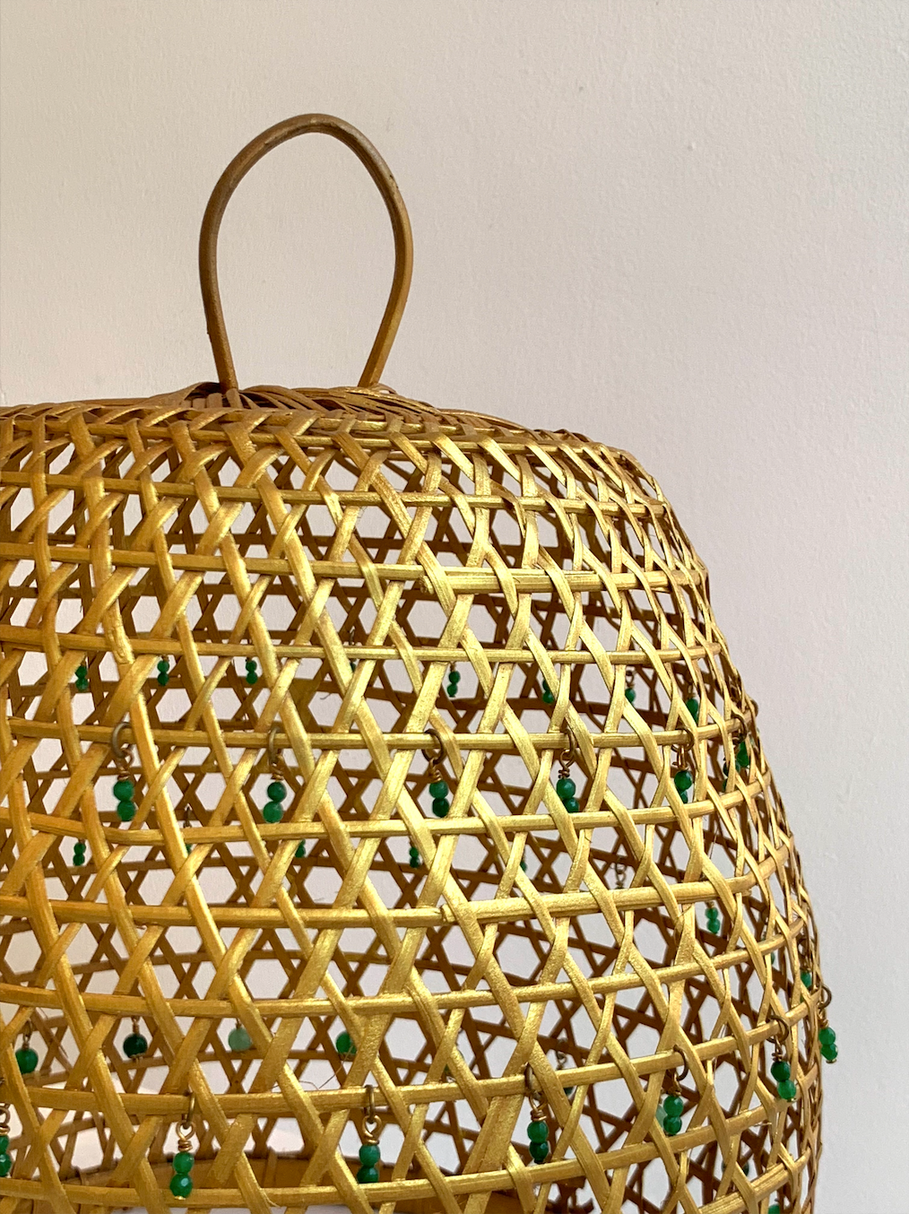Gold Crystal Rattan Lampshades