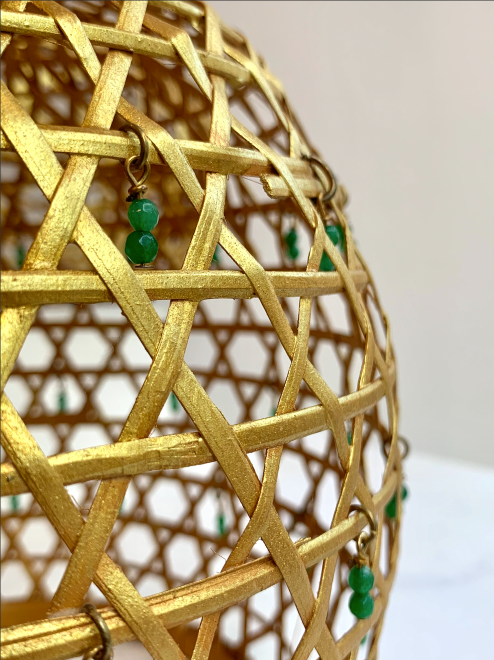 Gold Crystal Rattan Lampshades
