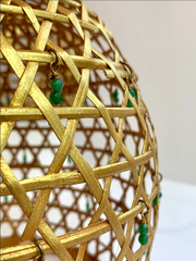 Gold Crystal Rattan Lampshades