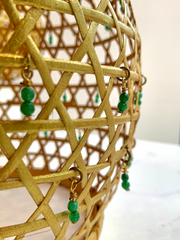 Gold Crystal Rattan Lampshades