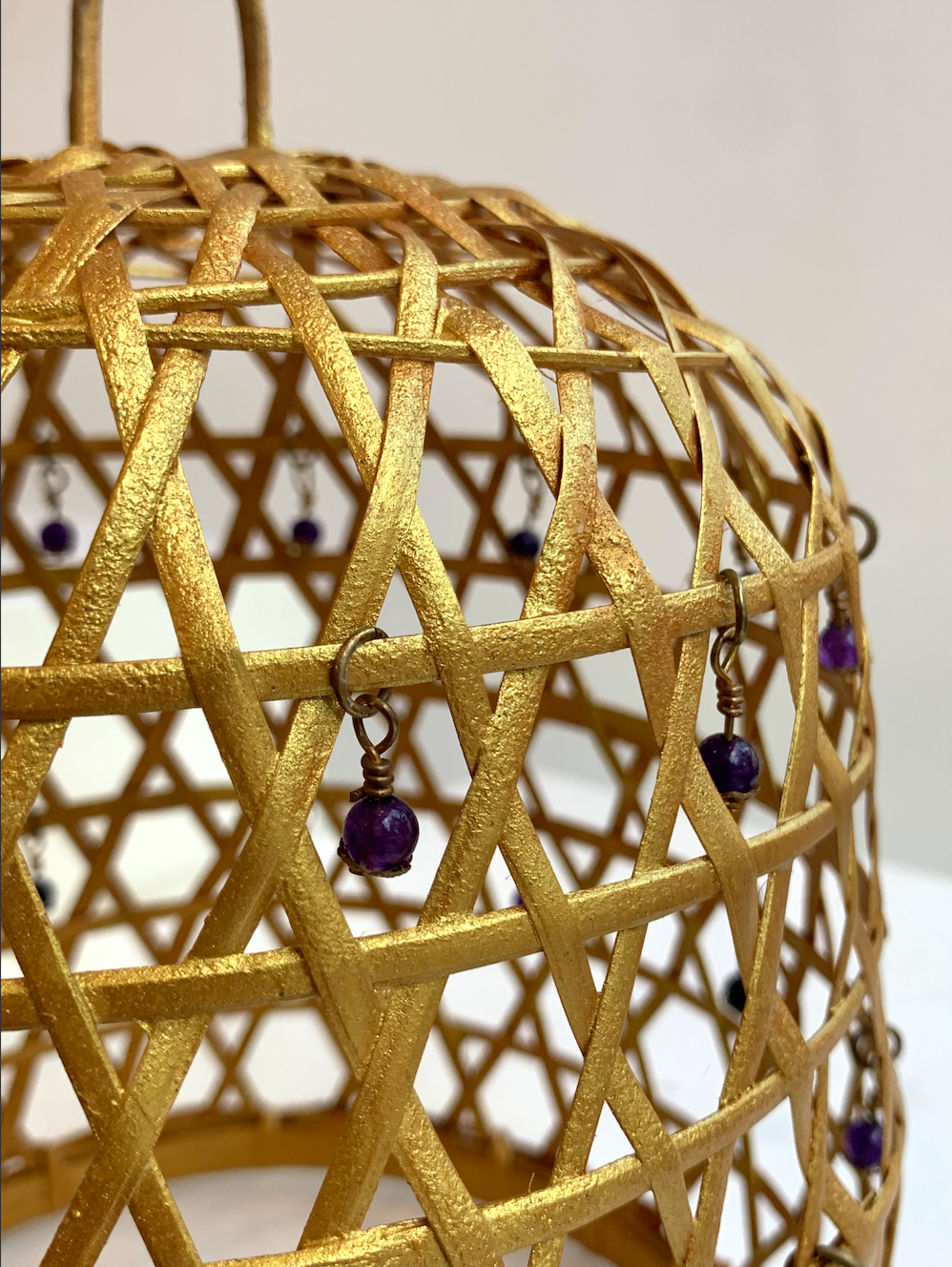 Gold Crystal Rattan Lampshades